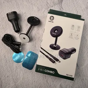 Green Lion 3 in 1 Combo Pd 20w Car Charger Cable Magnetic Holder