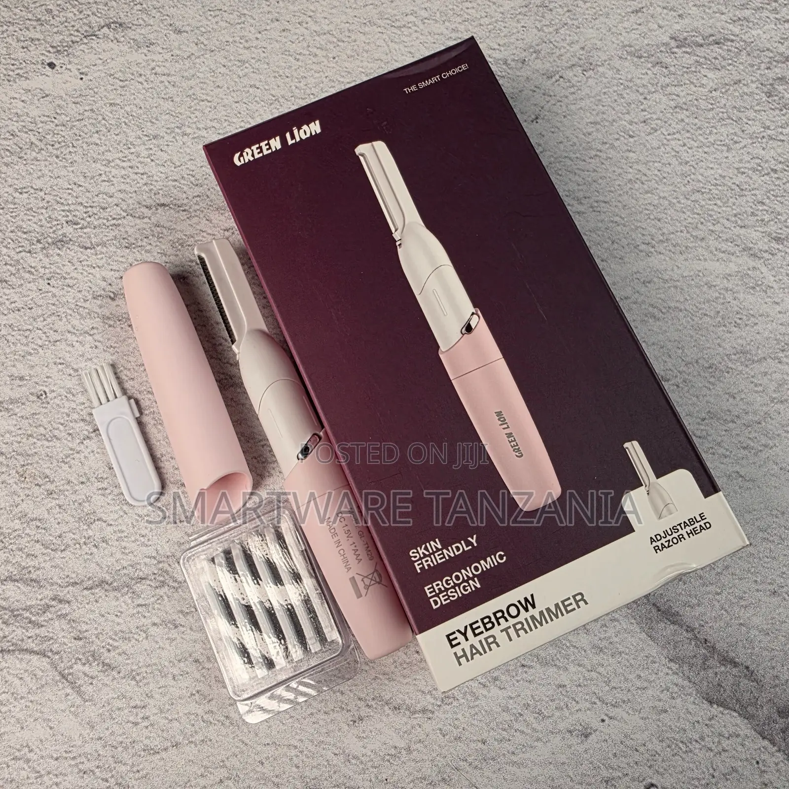 Green Lion Eyebrow Hair Trimmer Ergonomic Adjustable Razor Head Pink