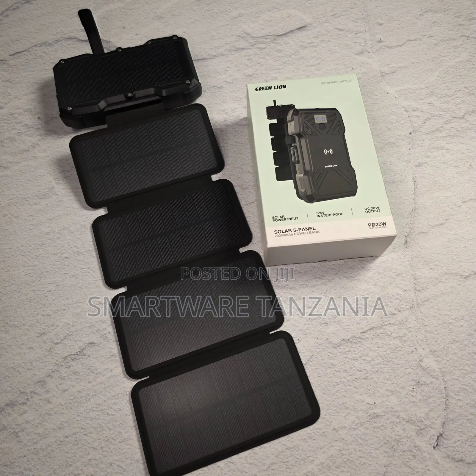 Green Lion Solar 5 Panel Power Bank 50000mah Pd 20w Ip65 Rugged