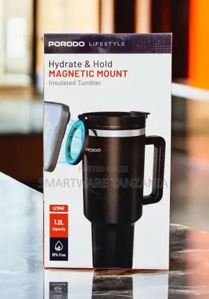 Porodo Hydrate Hold Magnetic Mount Insulated Tumbler 1.2l Black