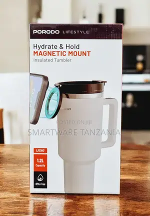 Porodo Magnetic Insulated Tumbler 1.2l White Hydrate Hold Lfs147