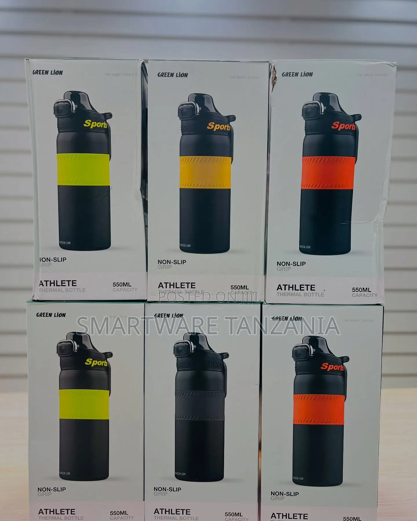 Green Lion Sport Athlete Thermal Bottle 550ml Non-Slip 6-Pack