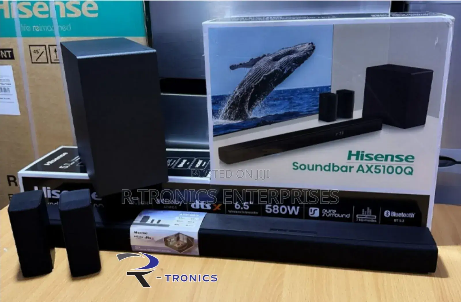 Hisense 5.1ch Soundbar, Dolby Atmos With 6.5" Wireless Subwoofer 580w