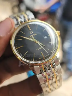 Omega De Ville Prestige Two-Tone Watch With a Black Dial