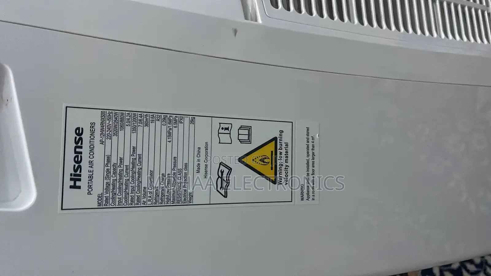 Hisense Portable Air Condition 12000 Btu