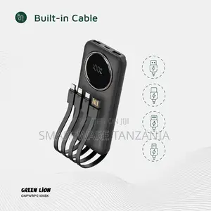 Green Lion Power Pulse 30000mah Powerbank Pd 22.5w Built-in Cable