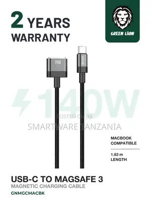 Green Lion Usb-c To Magsafe 3 Cable 140w Pd 3.1 Fast 1.83m Macbook
