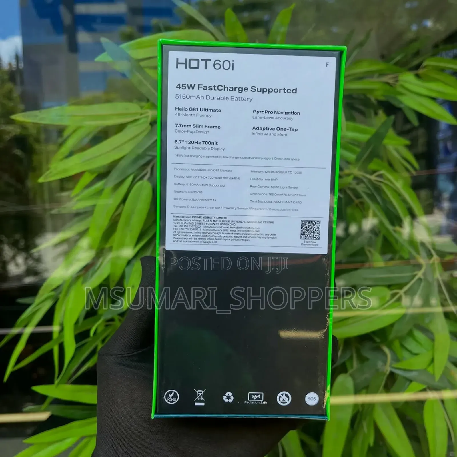 New Infinix Hot 60i 128 GB Black