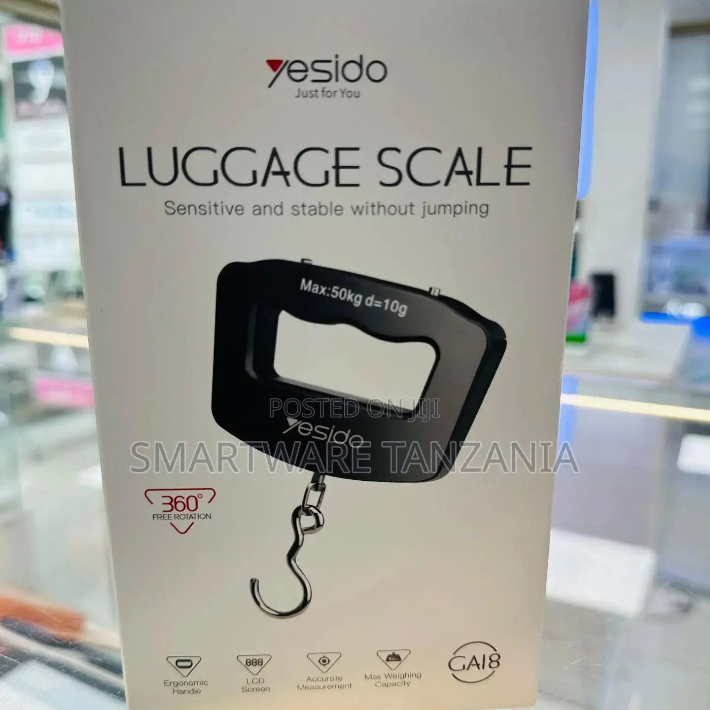 Yesido Portable Digital Luggage Scale 50kg Max Weight Travel Ga18