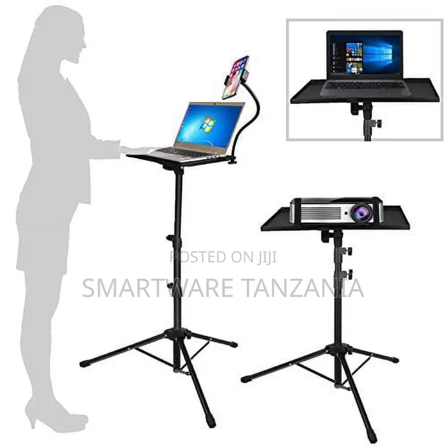 Adjustable Laptop Stand Tripod With Phone Holder Projector Mount