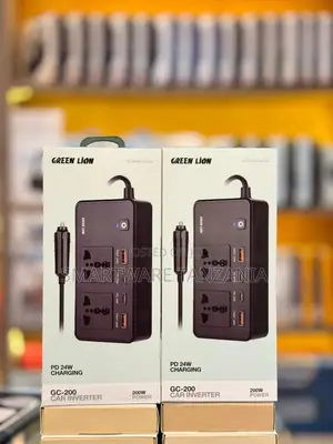 Green Lion Gc-200 Car Power Inverter 200w 2 Ac Socket Usb Type-C
