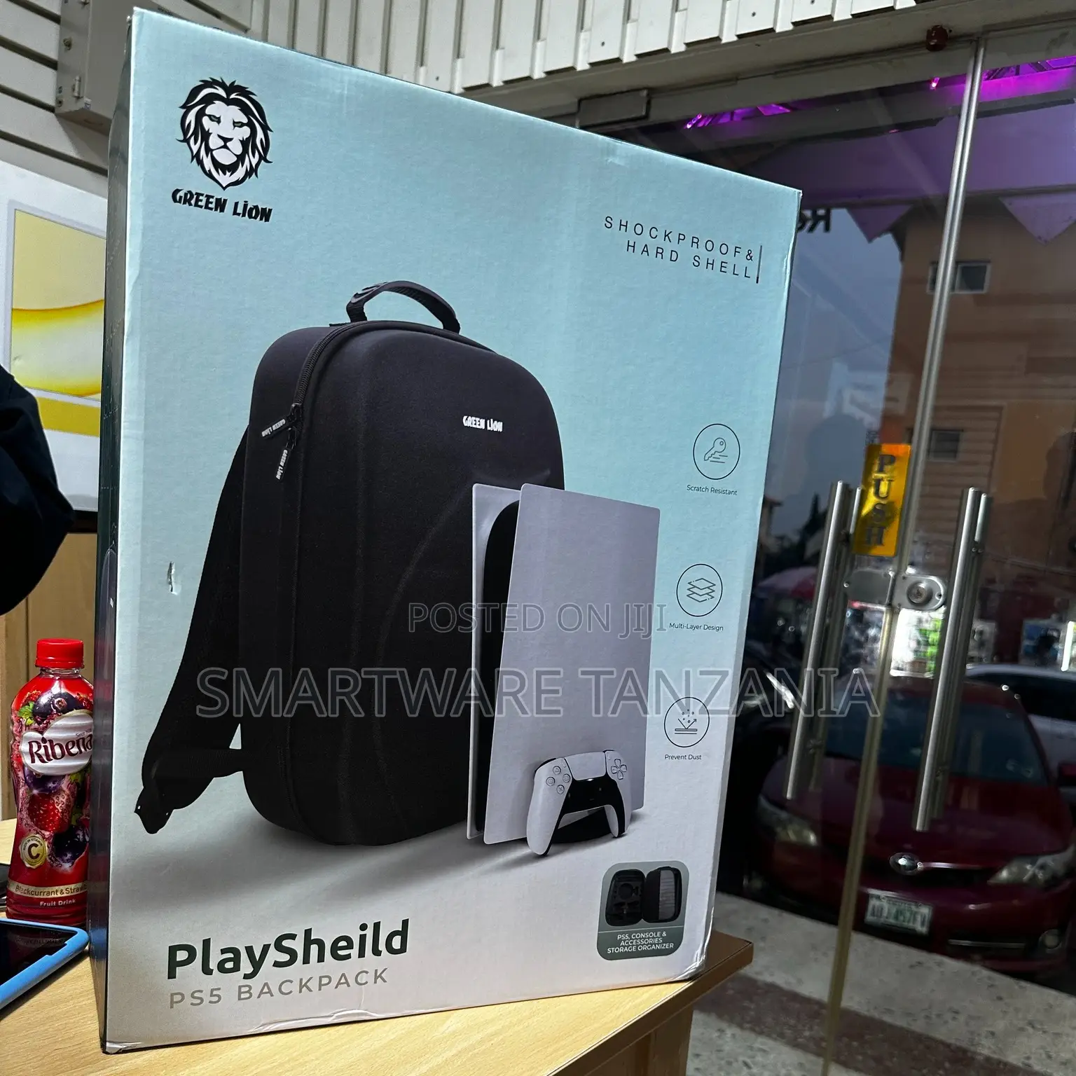 Green Lion Playshield Ps5 Backpack Shockproof Hard Shell Storage
