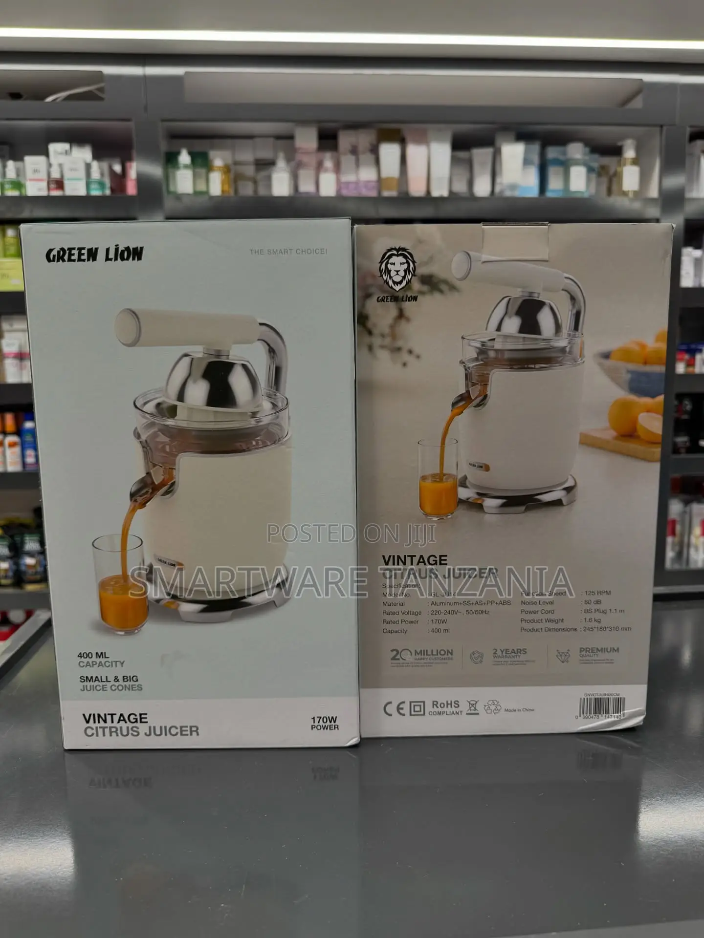 Green Lion Electric Citrus Juicer 400ml Vintage Orange Lemon