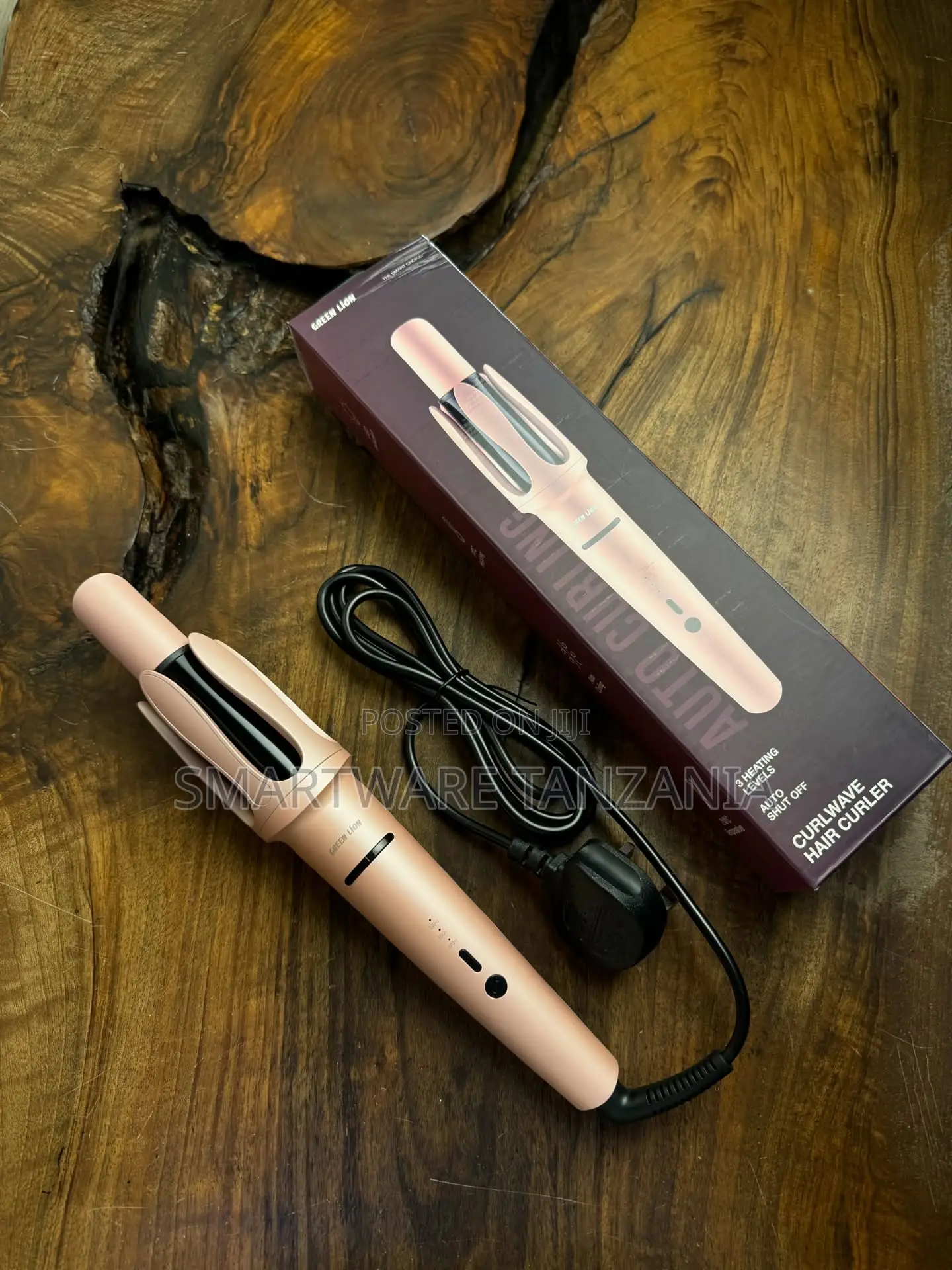 Cordless Wave Hair Curler Auto Shut-Off 3 Heat Settings Pink Travel
