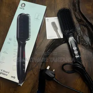 Green Lion Hair Beard Straightener Comb Digital Display Ceramic Plate