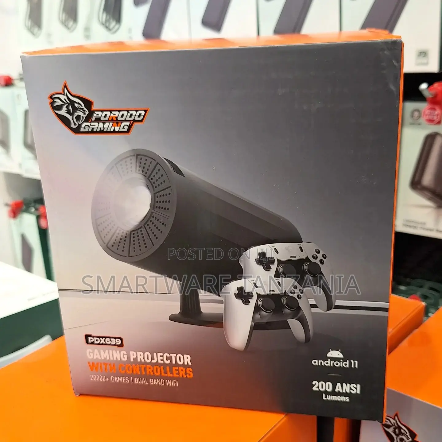 Porodo Gaming Projector Ddx699 Android 11 200 Ansi Lumens Controllers