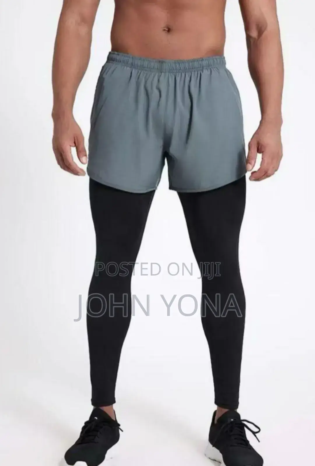 Men's 2-in-1 Compression Tight and Short Combo Workout Pants.