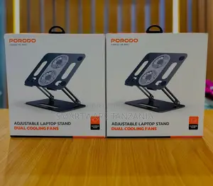 Porodo Laptop Stand Ergonomic Adjustable Aluminum Cooling Fan System