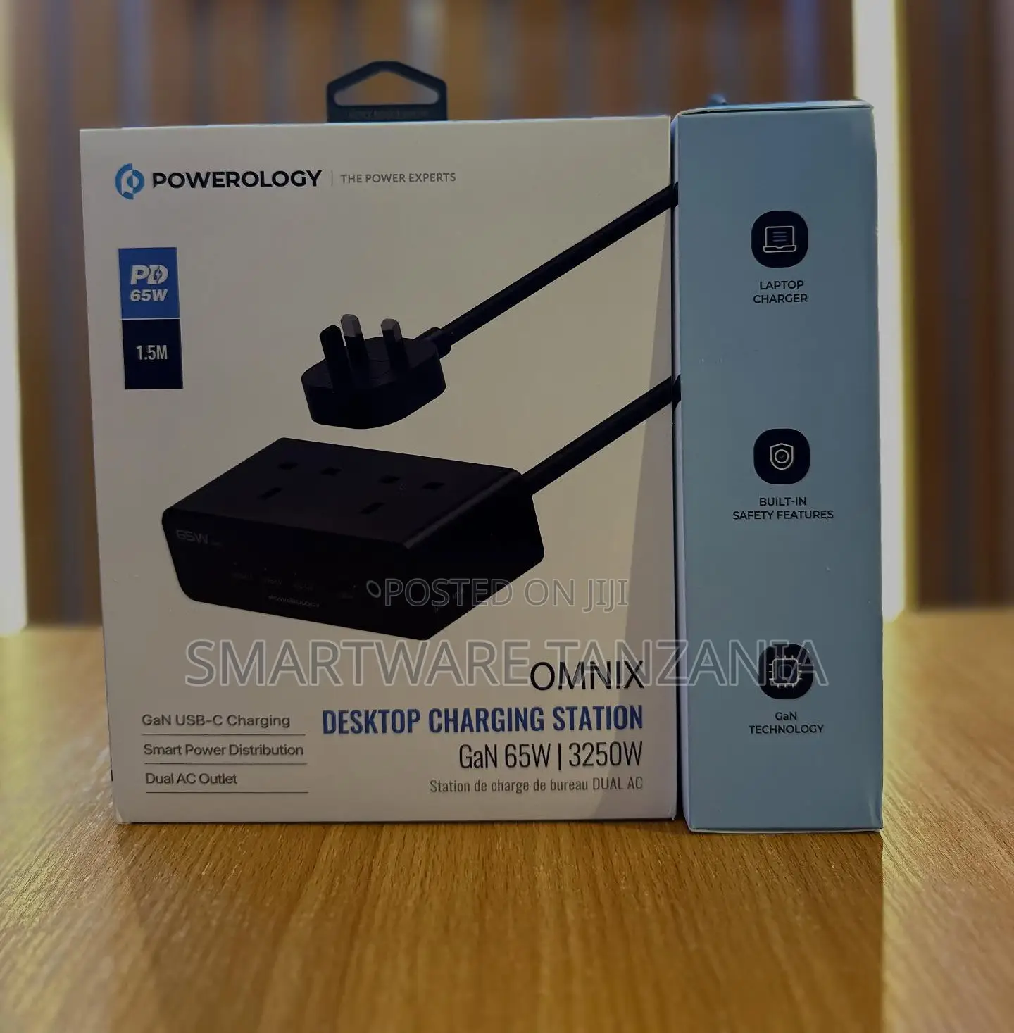 Powerology Omnix Desktop Charging Station Gan 65w With Dual Ac