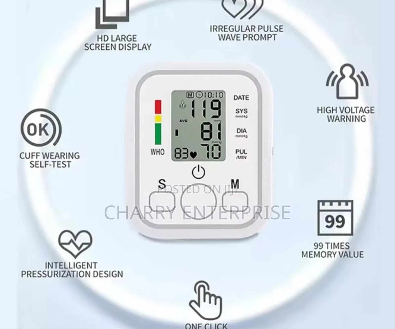Digital Rechargeable Electric Blood Pressure Bp Monitor Machine