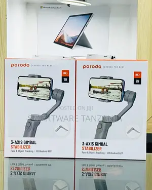 Porodo 3-Axis Gimbal Stabilizer 7h Battery Face Object Tracking