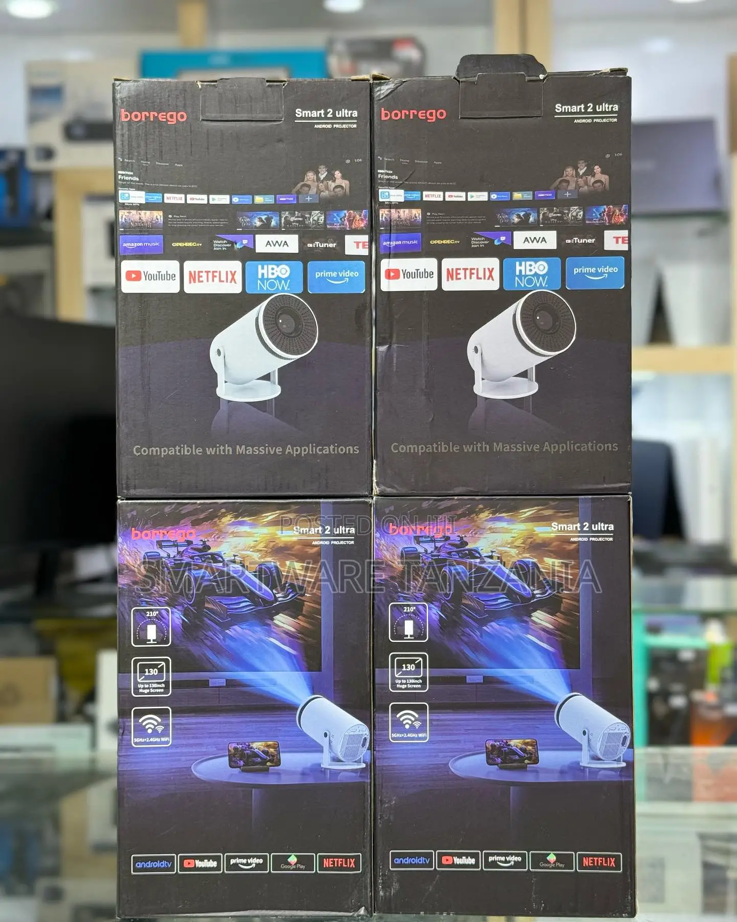 Borrego Smart 2 Ultra Android Projector With Streaming Apps