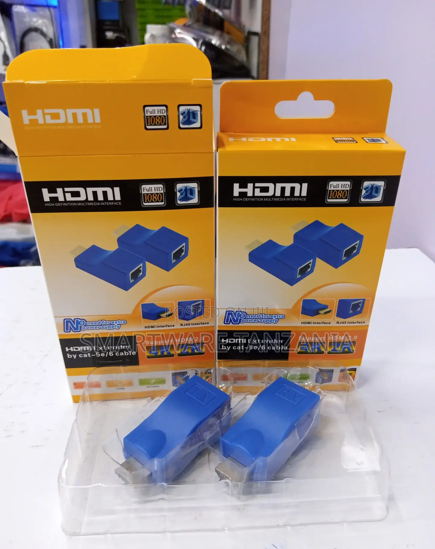 Hdmi Extender Over Cat5e Cat6 Cable Full Hd 1080p Rj45 60m Range