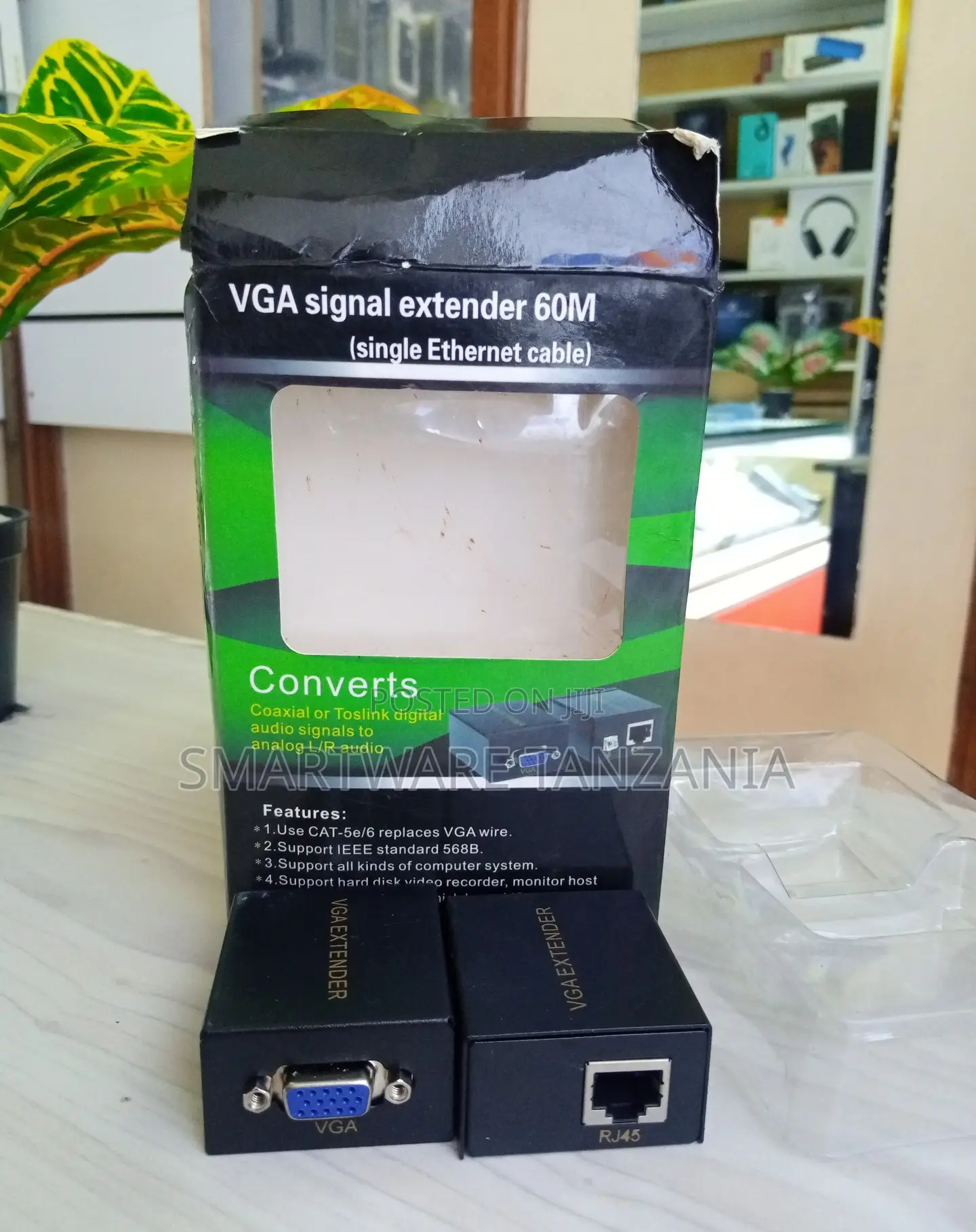 Vga Signal Extender 60m Over Ethernet Cable Cat5e Cat6 Compatible