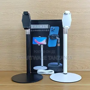Phone Tablet Desktop Stand Adjustable Height With Cooling Fan