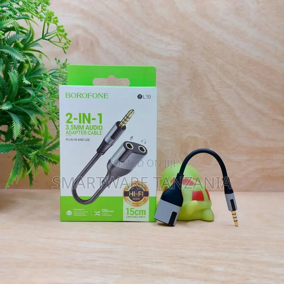 Borofone Bl19 2-in-1 Audio Splitter 3.5mm Adapter Cable 15cm