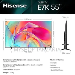 Hisense 139 Cm (55 Inches) Ultra Hd Smart Qled Tv 55e7k