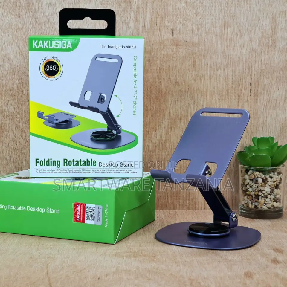 Kakusiga Folding Desktop Stand 360 Rotatable Phone Holder Gray