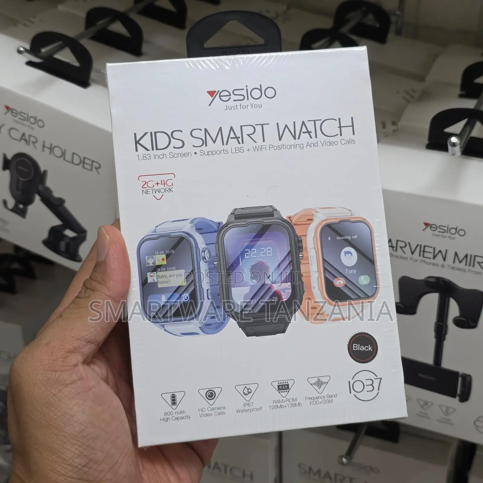 Yesido Kids Smart Watch 1.83 Inch 2g 4g GPS Video Call Black