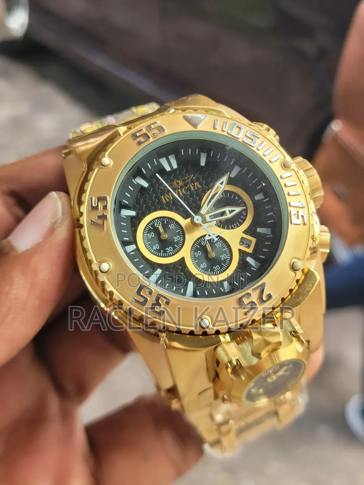 Invicta Reserve Bolt Zeus Chronograph With Black and Gold Dial