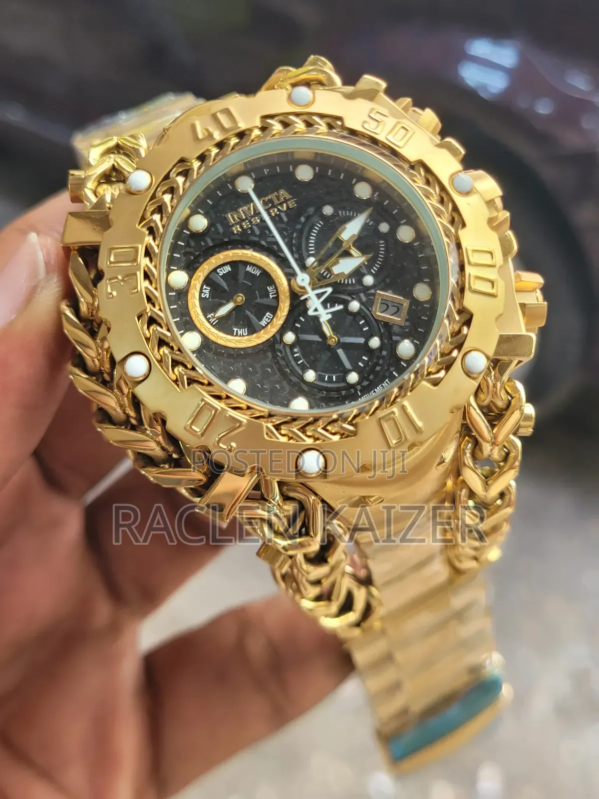 Invicta Reserve Hydraumatic Chronograph With Black Braided Cable