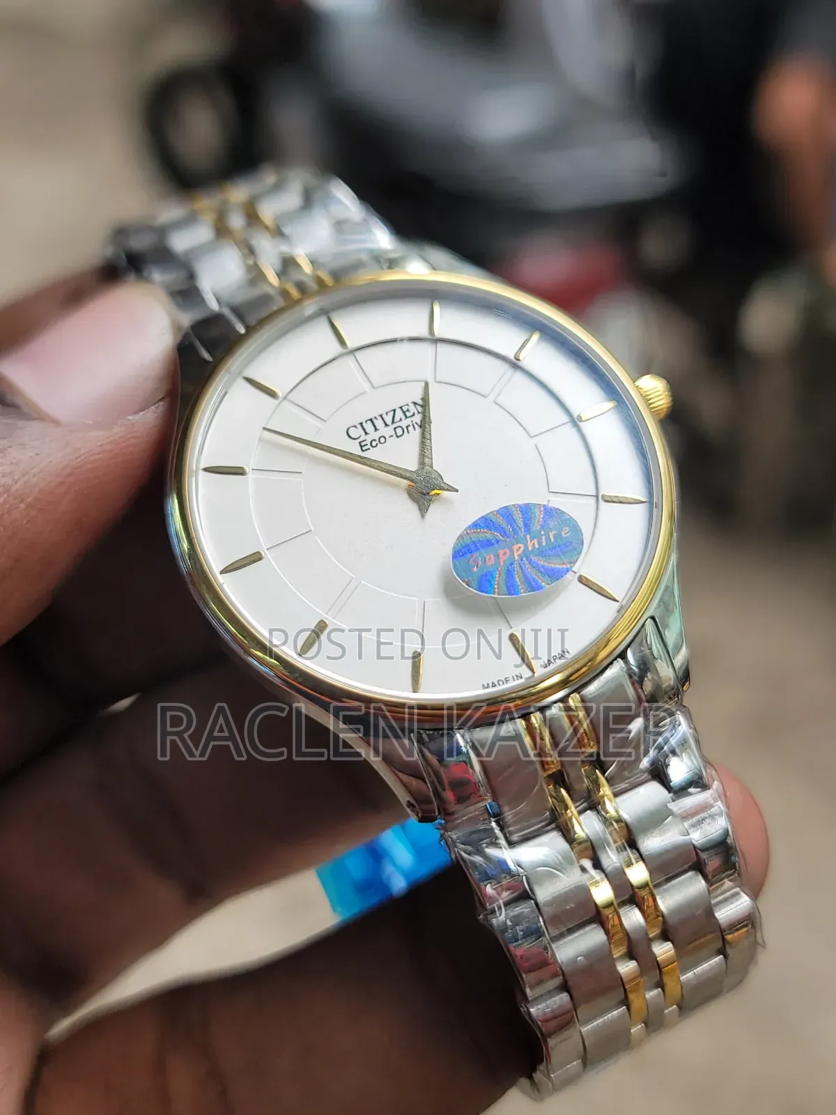 Citizen Stiletto Eco-Drive Minimalist White Textured Dial Gold Baton