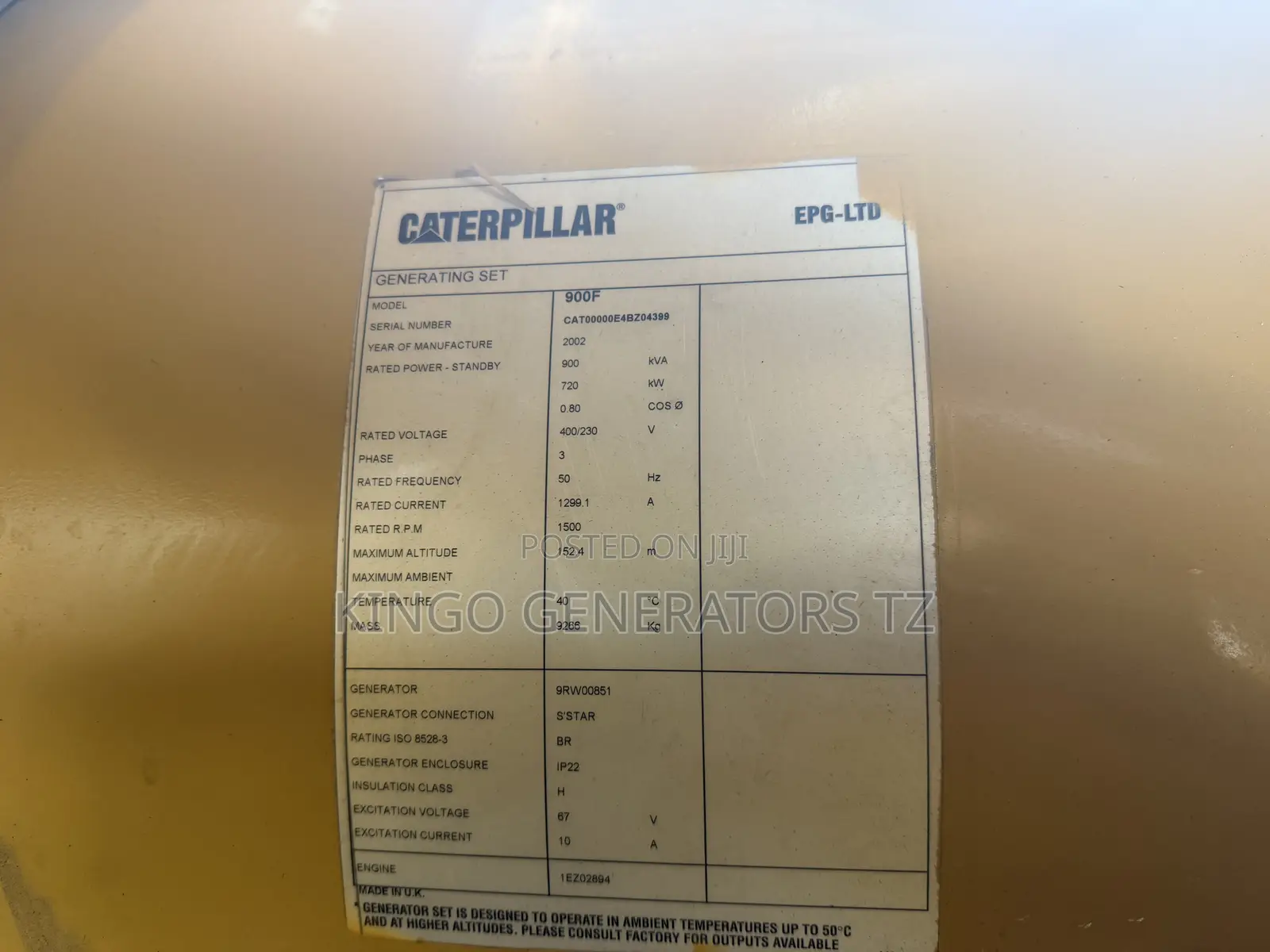 Generator Caterpillar 1000kva