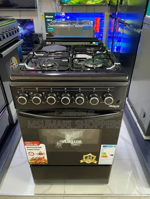 Jiko Lenye Plate 4 - 3 Gas , 1 Umeme + Oven Katikati