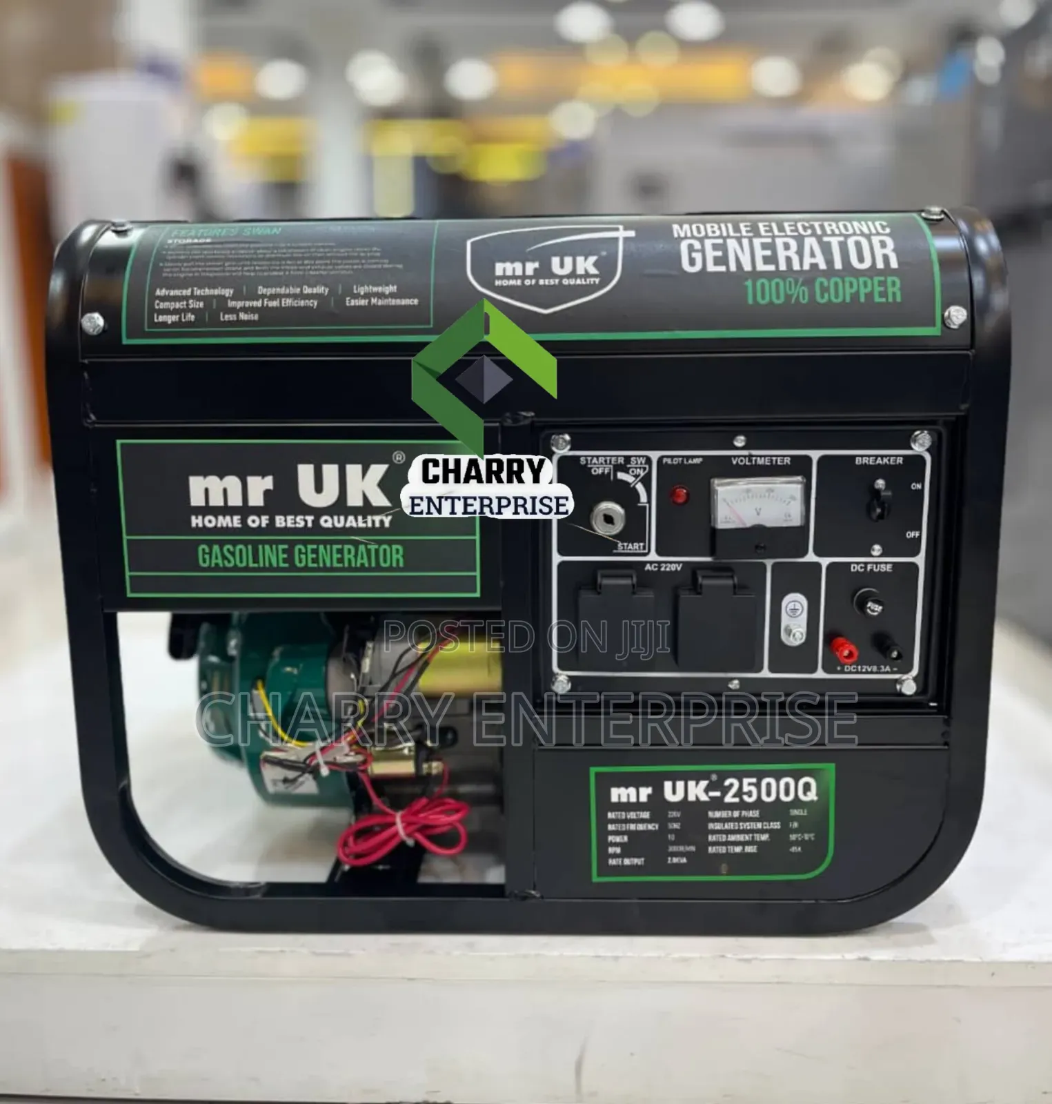 Mr Uk Gasoline Generator
2500
Key Starter 4 Stroke 2 Kva Capacity 15l