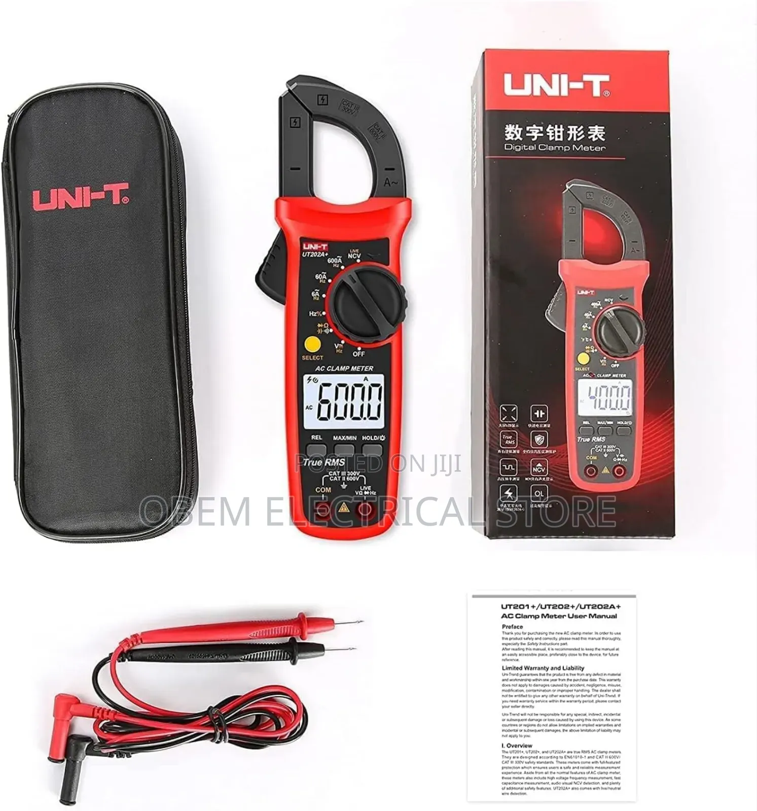 Uni-T Digital Ac Clamp Meter (Ut202a+)