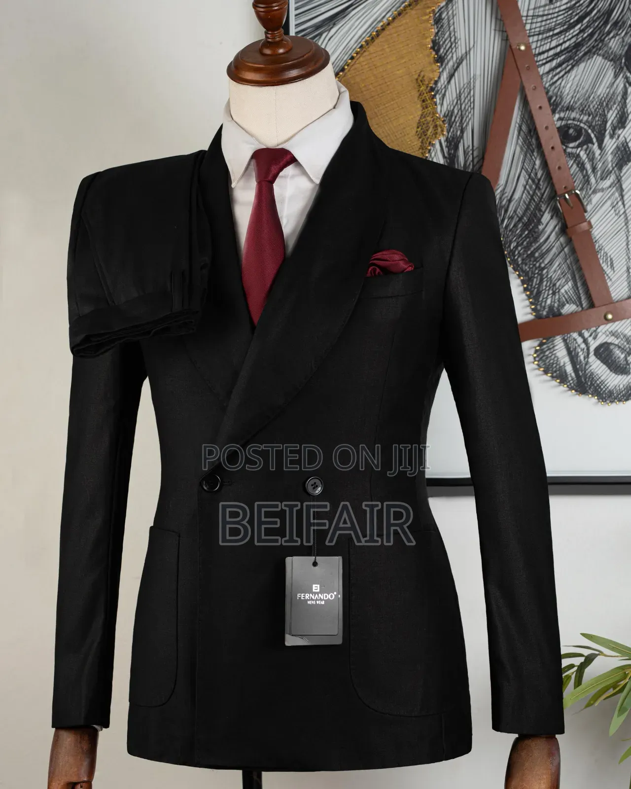 Black Outer Pockets Suit