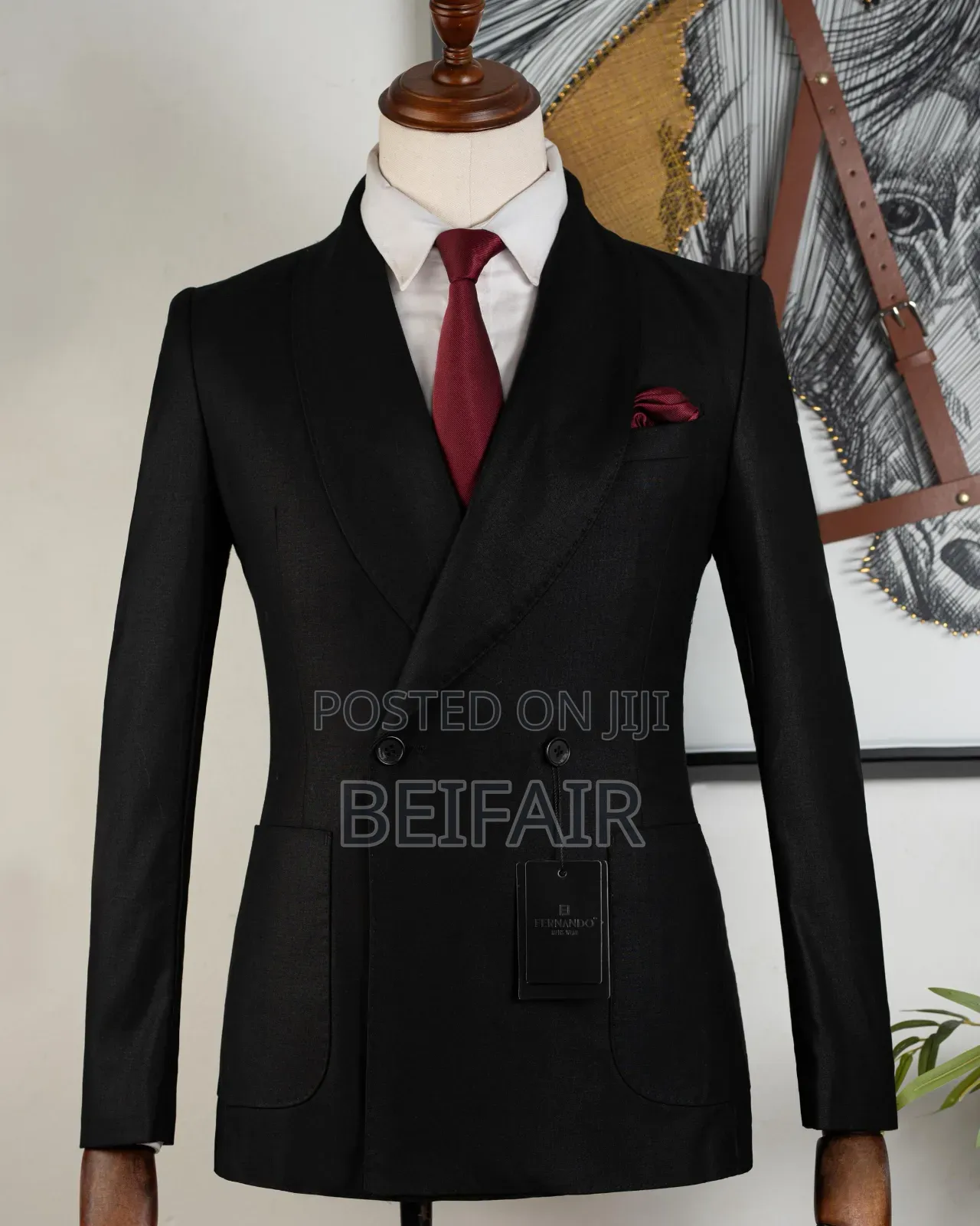 Black Outer Pockets Suit