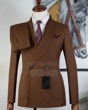 Outside Pockets Brown Suits