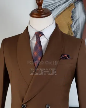 Outside Pockets Brown Suits