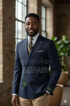 Dark Blue and Beidge Suit