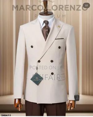 Off White and Brown Mix Suit