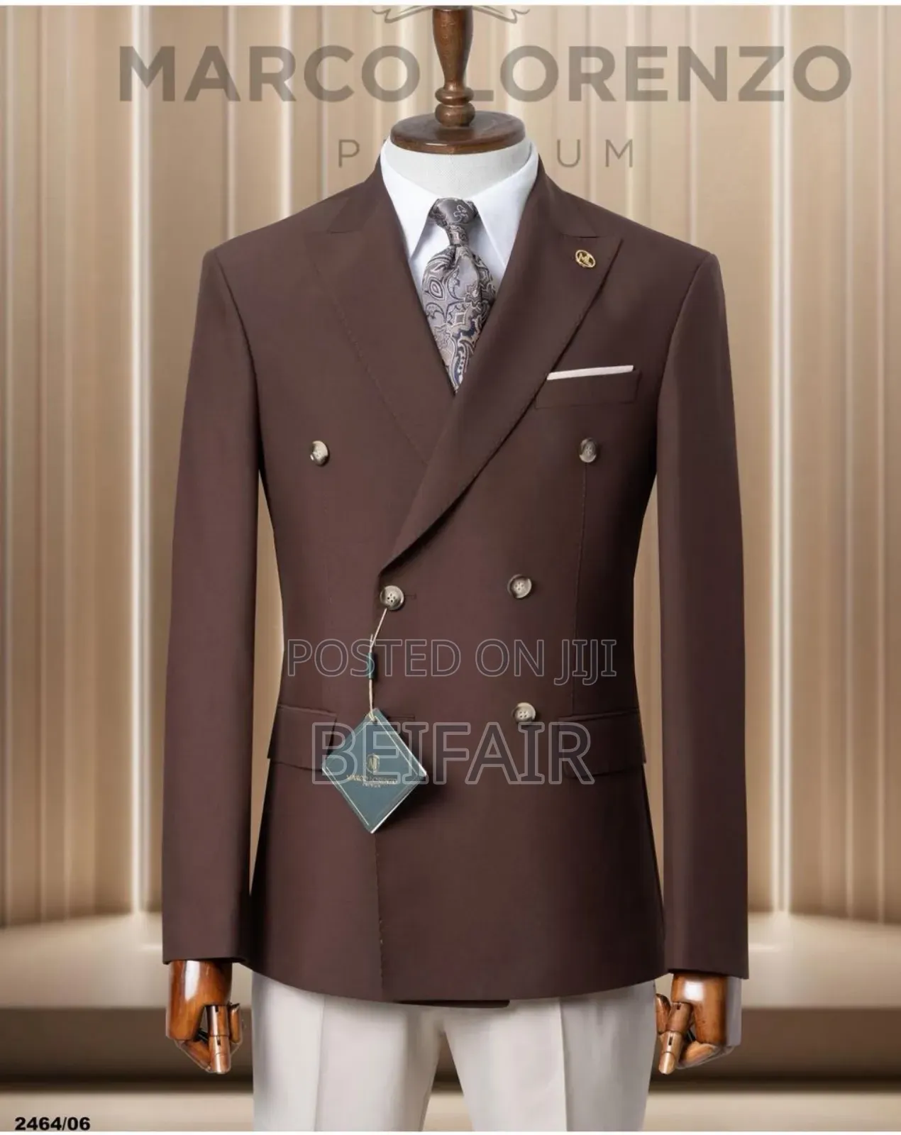 Brown Jacket Off White Trouser Mix Suit