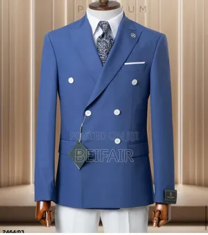 Blue Jacket White Trouser Suit