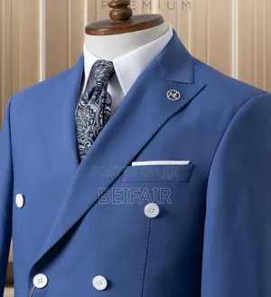 Blue Jacket White Trouser Suit