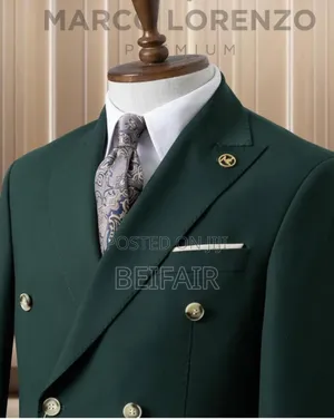 Dark Green White Trouser Suit